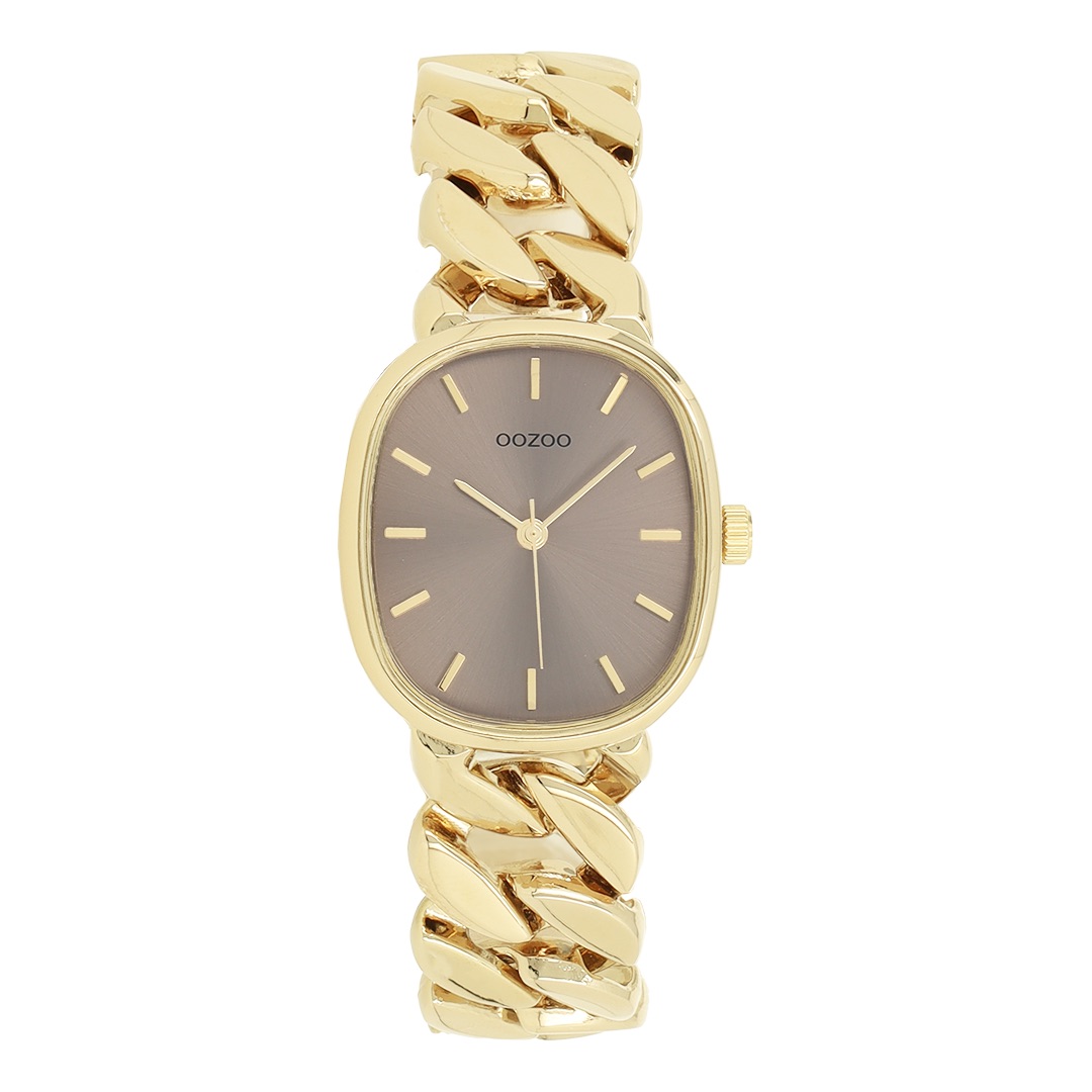 Gold coloured OOZOO watch with stainless steel bracelet 